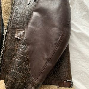 Leather bomber jacket